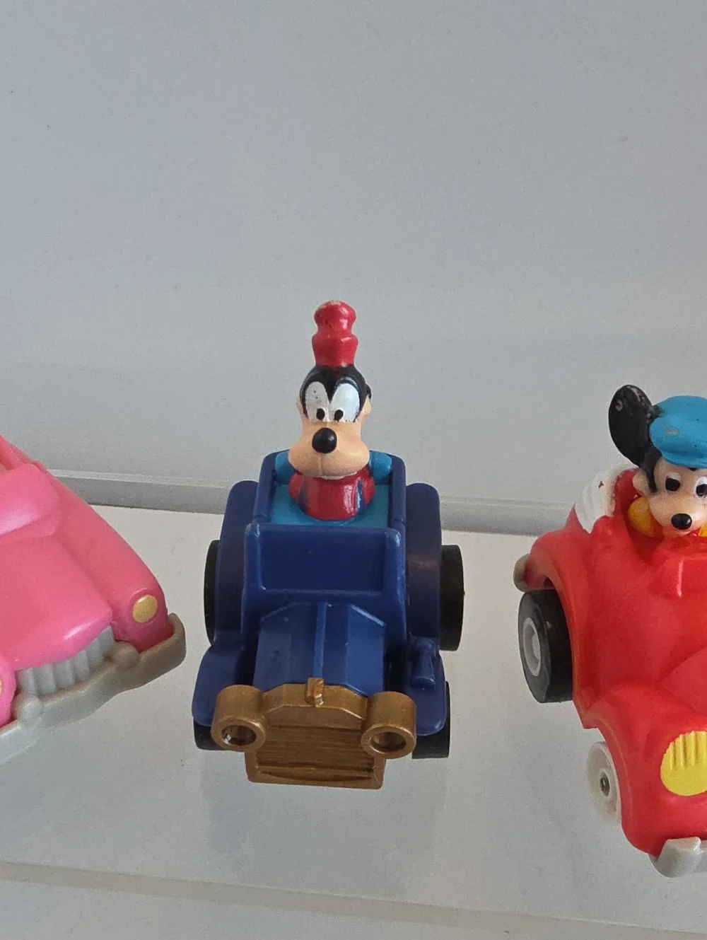 Vintage 1988 Disney Pull Back Car Toys Minnie- Mickey- Goofy Set Of 3